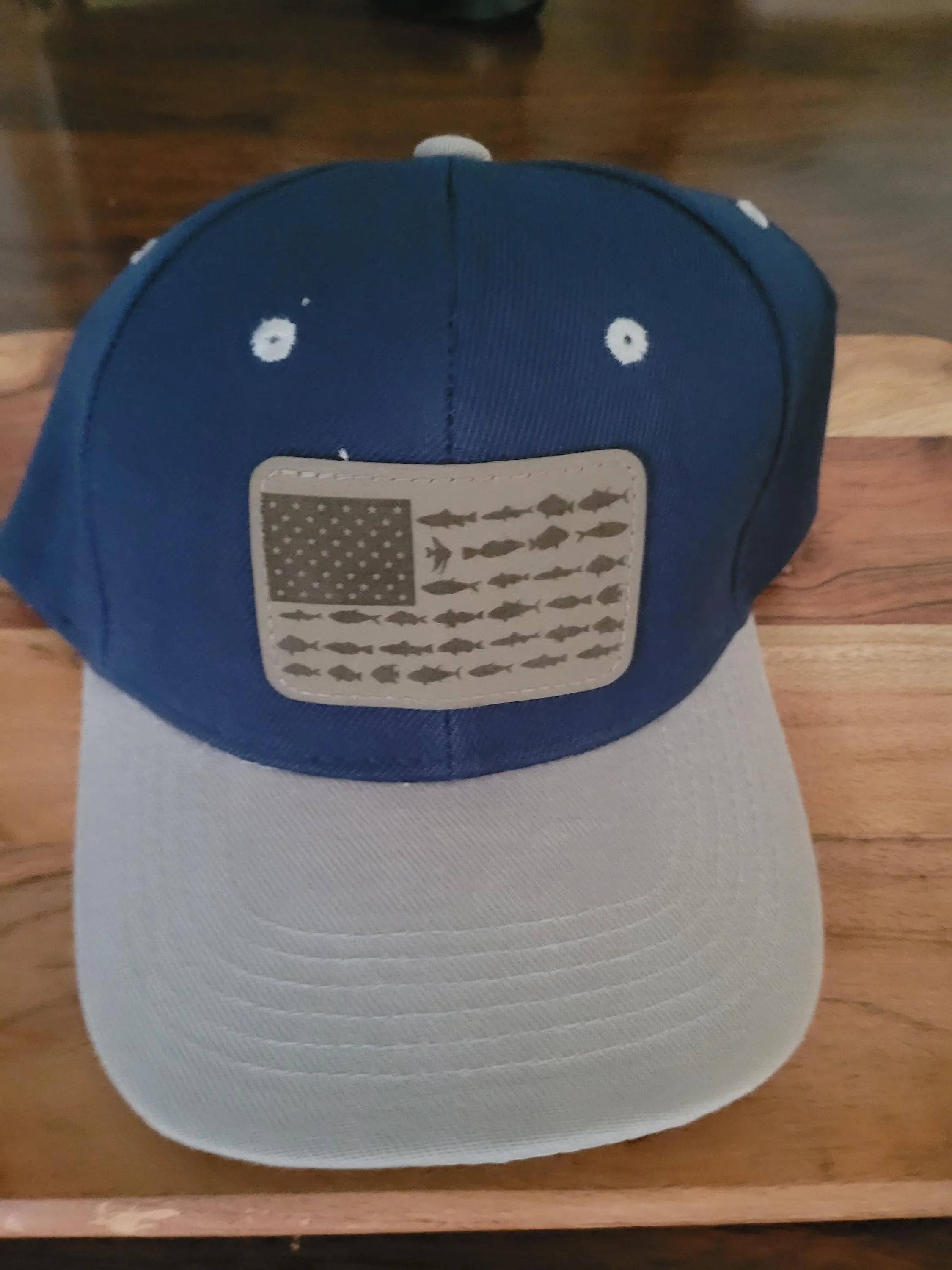 Blue and Gray Ball Cap US Flag Patch
