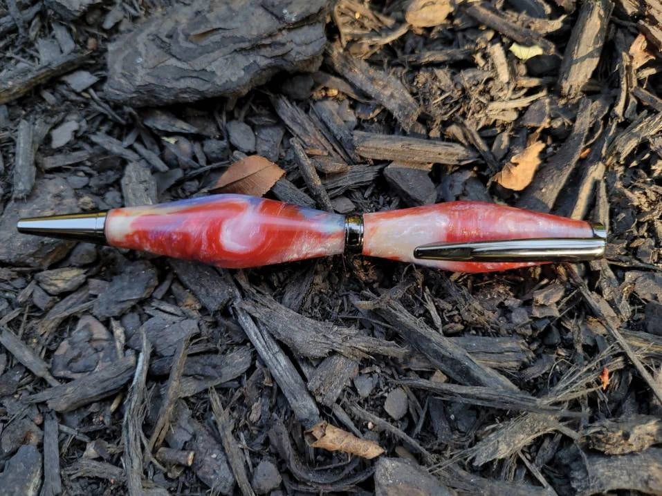 Red White and Blue Resin Epoxy Twist Pen