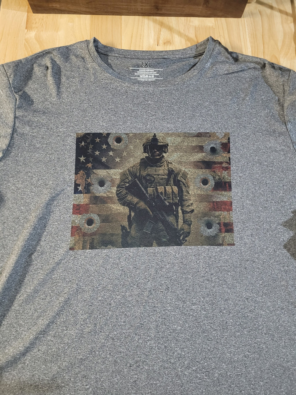 US Soldier/Flag Dry Fit T Shirt