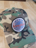 Camo Ball Cap with "America 1776 Land of the Free Because of the Brave"