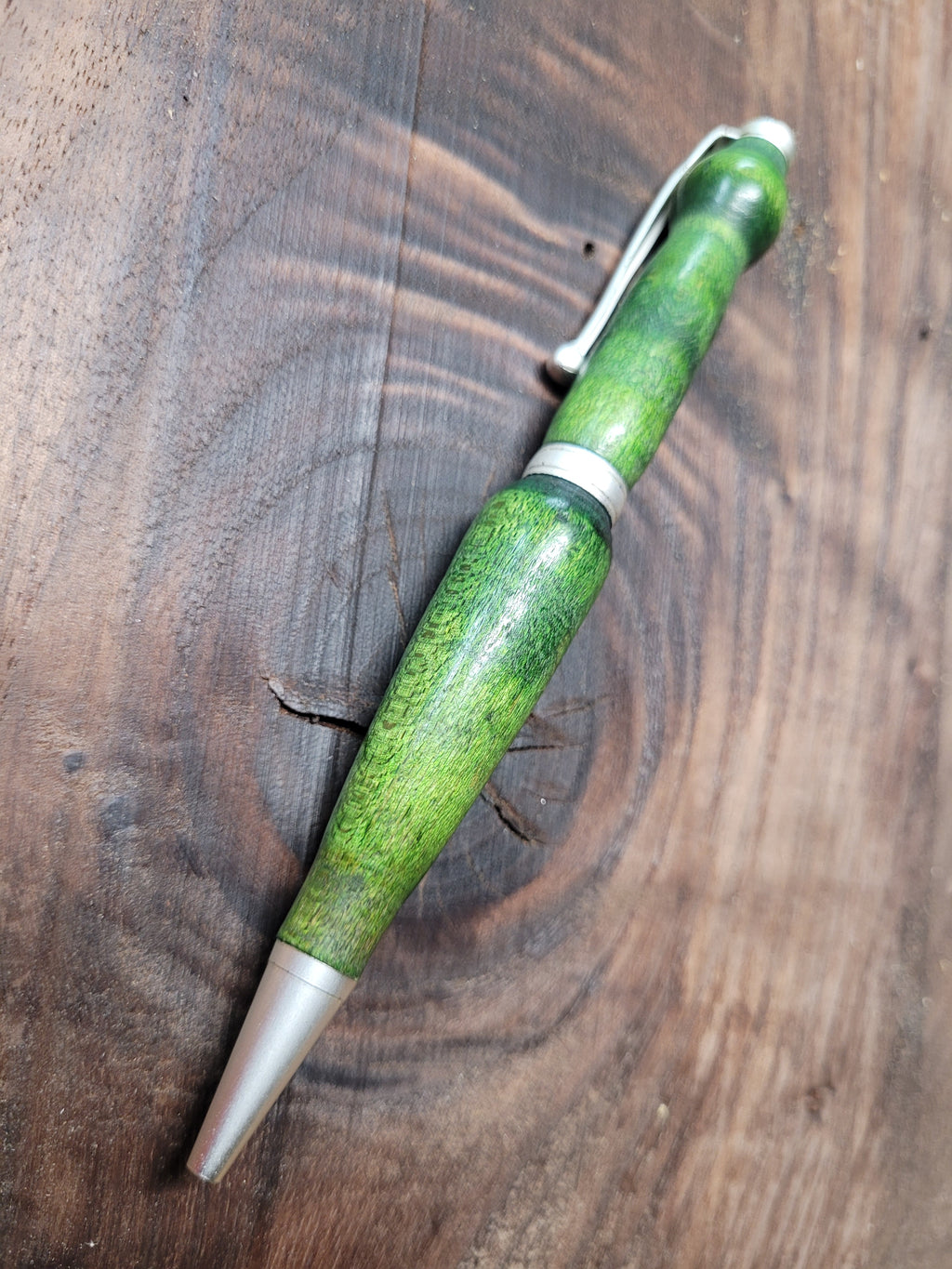 Birdseye Maple Twist Pen Dyed Green
