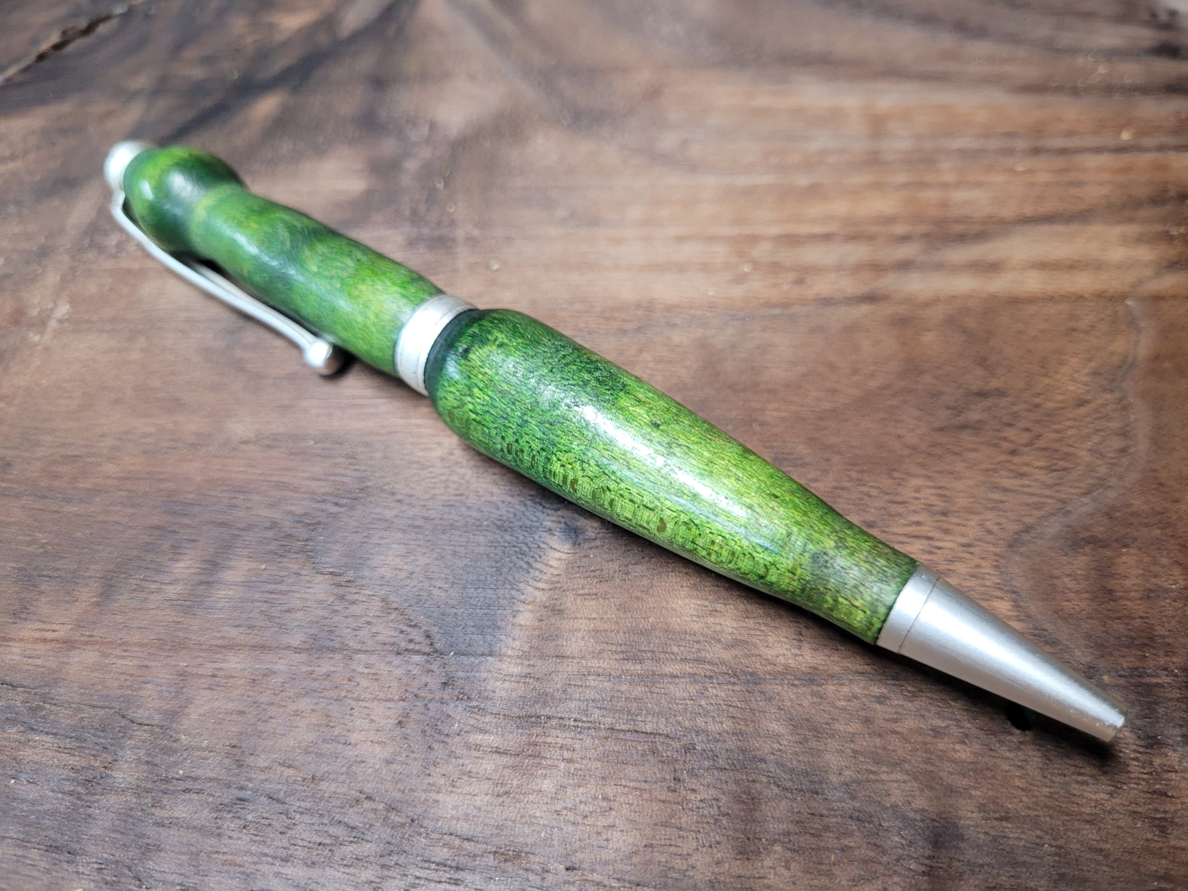 Birdseye Maple Twist Pen Dyed Green