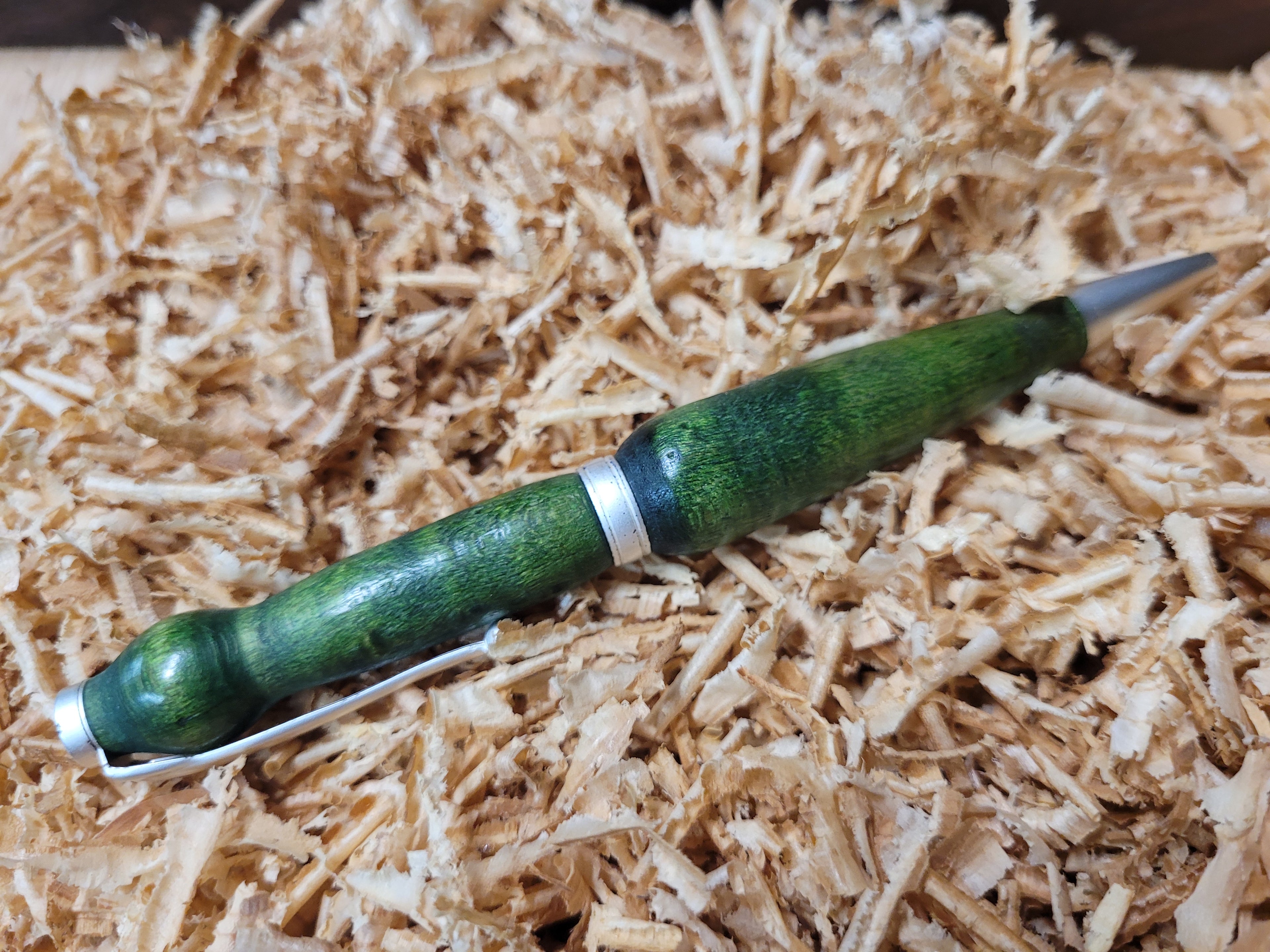 Birdseye Maple Twist Pen Dyed Green