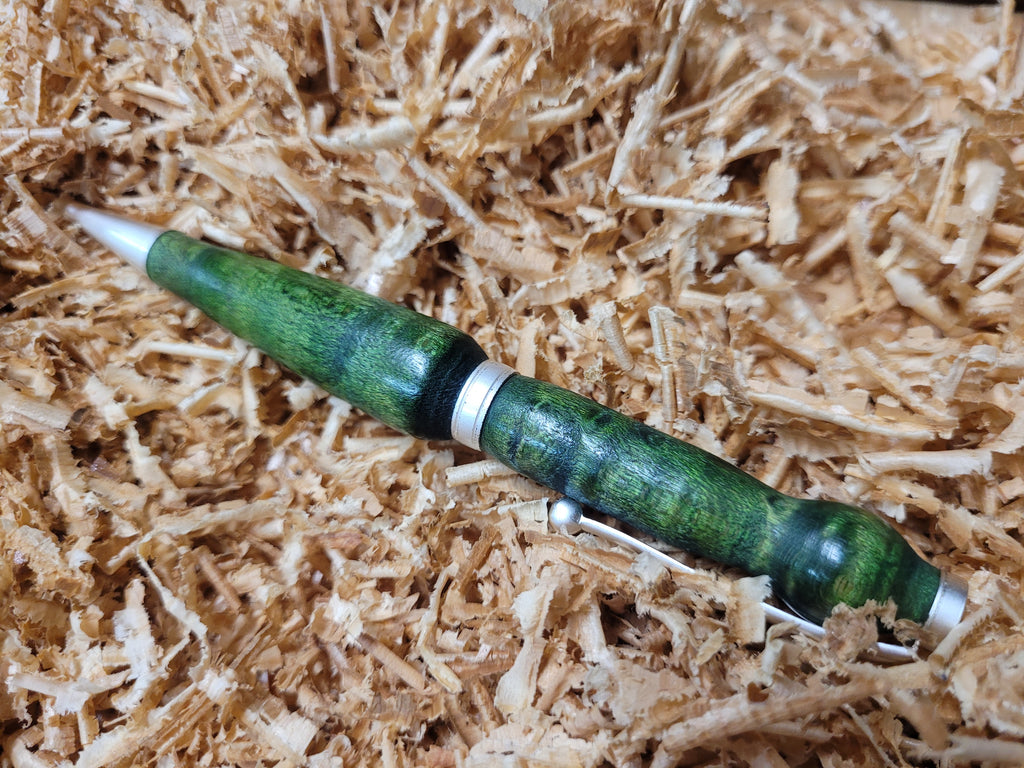 Birdseye Maple Twist Pen Dyed Green