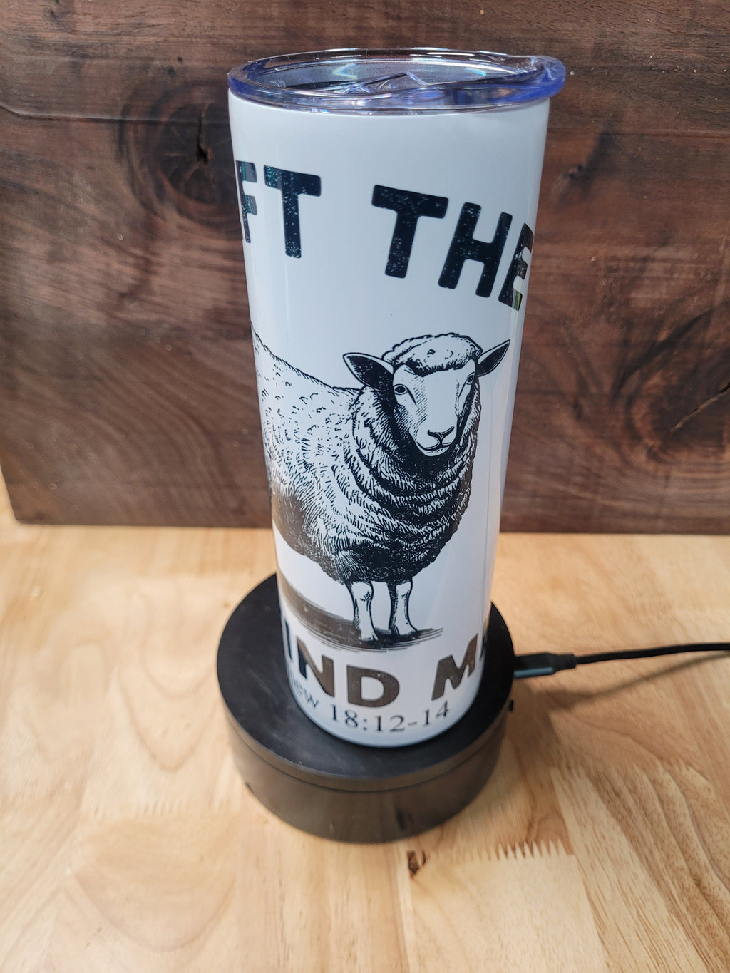 20 oz. Tumbler with "He Left The 99 To Find Me Matthew 18:12-14"