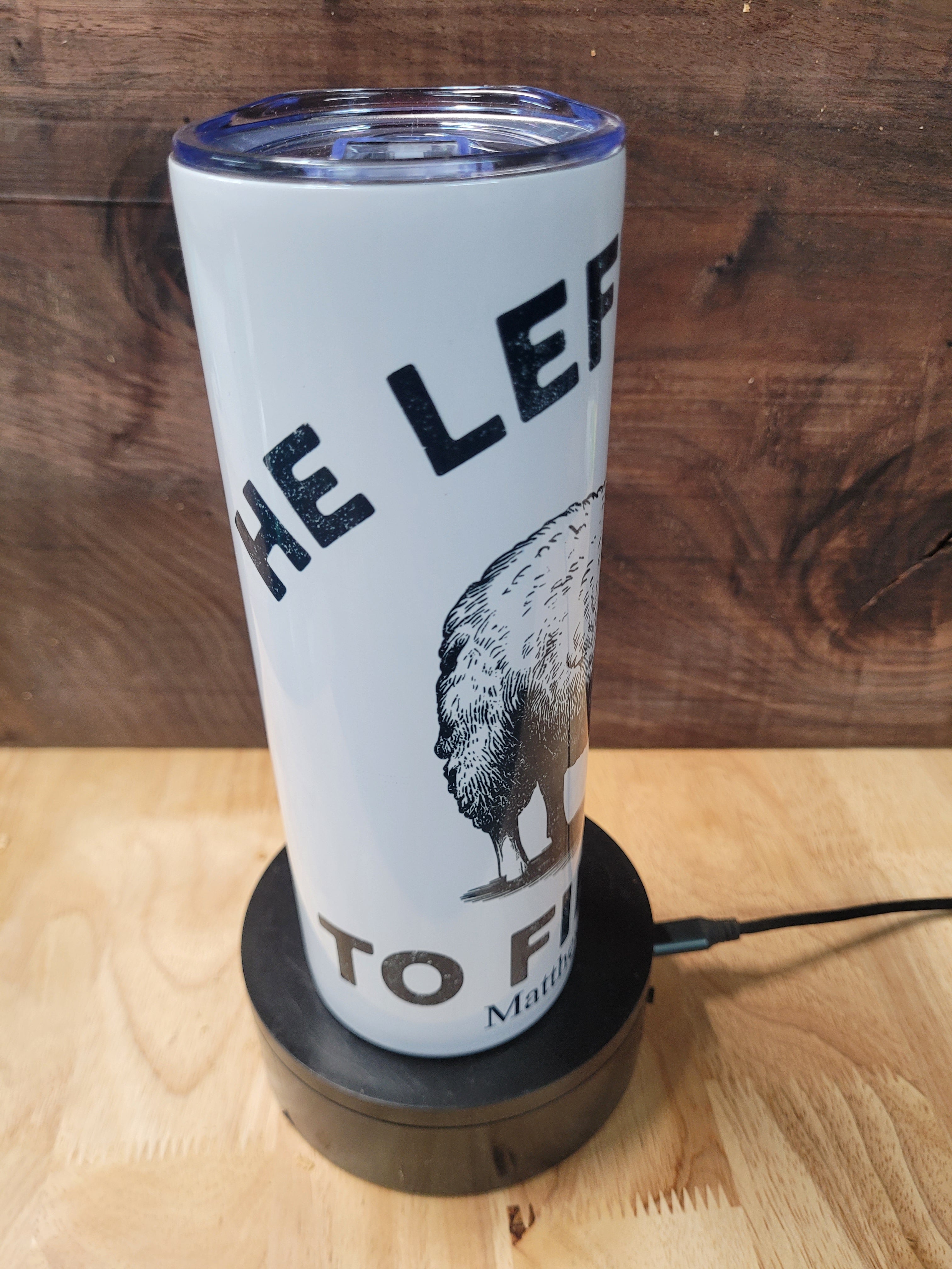 20 oz. Tumbler with "He Left The 99 To Find Me Matthew 18:12-14"