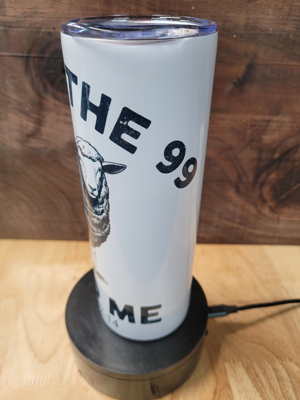 20 oz. Tumbler with "He Left The 99 To Find Me Matthew 18:12-14"