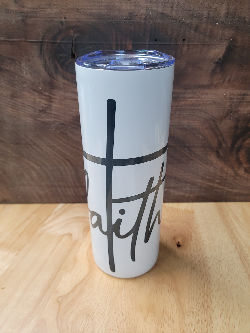 20 oz. Tumbler with the Cross and Faith beneath