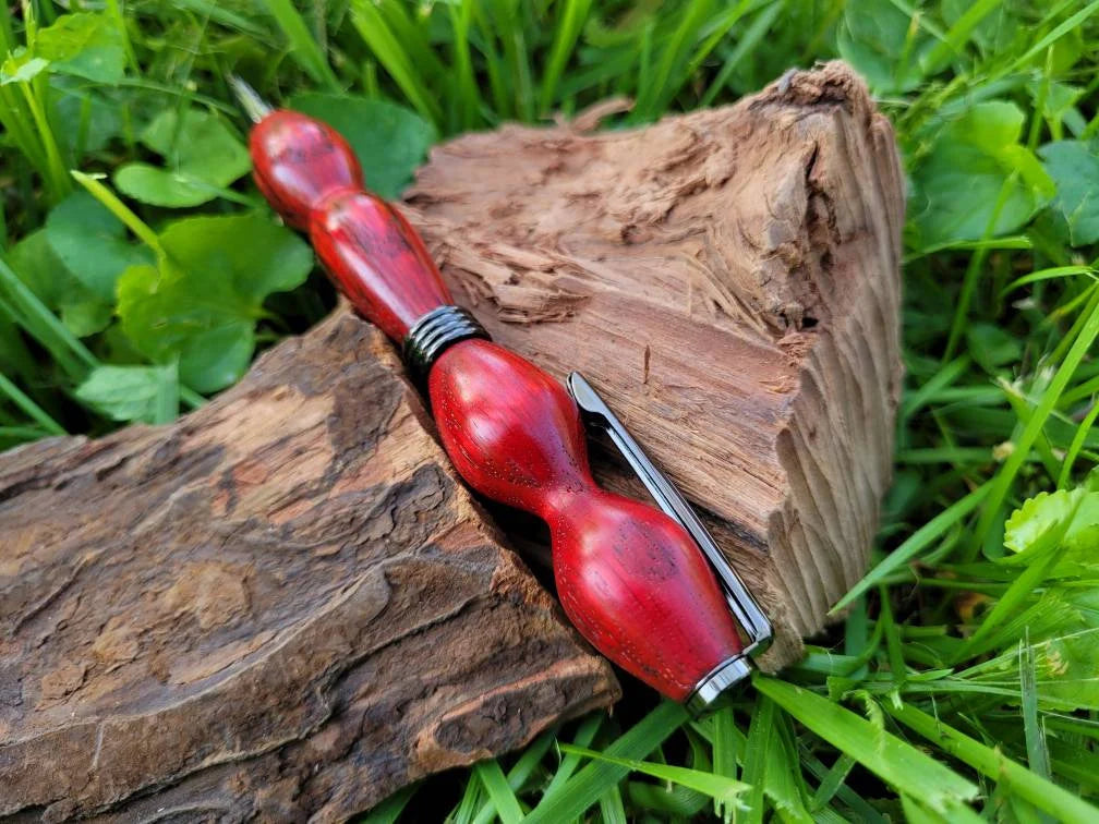 Spalted Oak Twist Pen Dyed Red