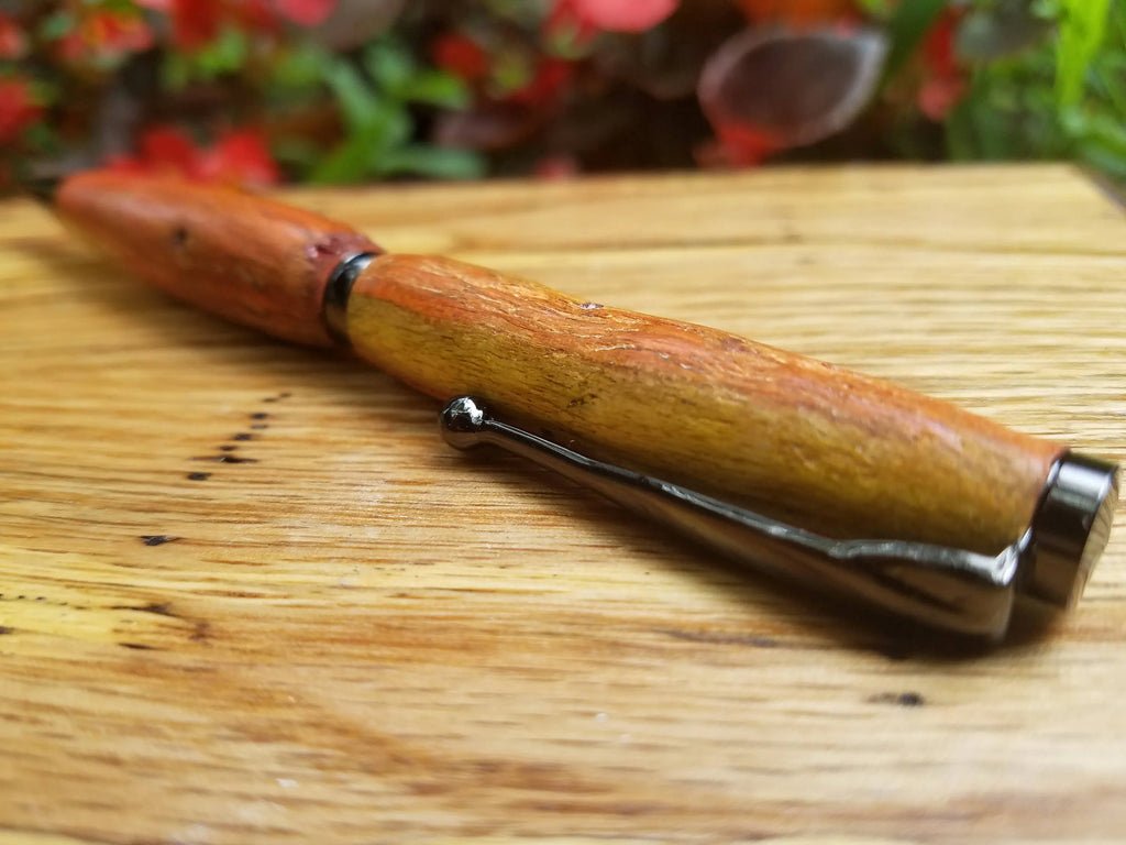Flame Box Elder Wood Twist Pen with worm holes
