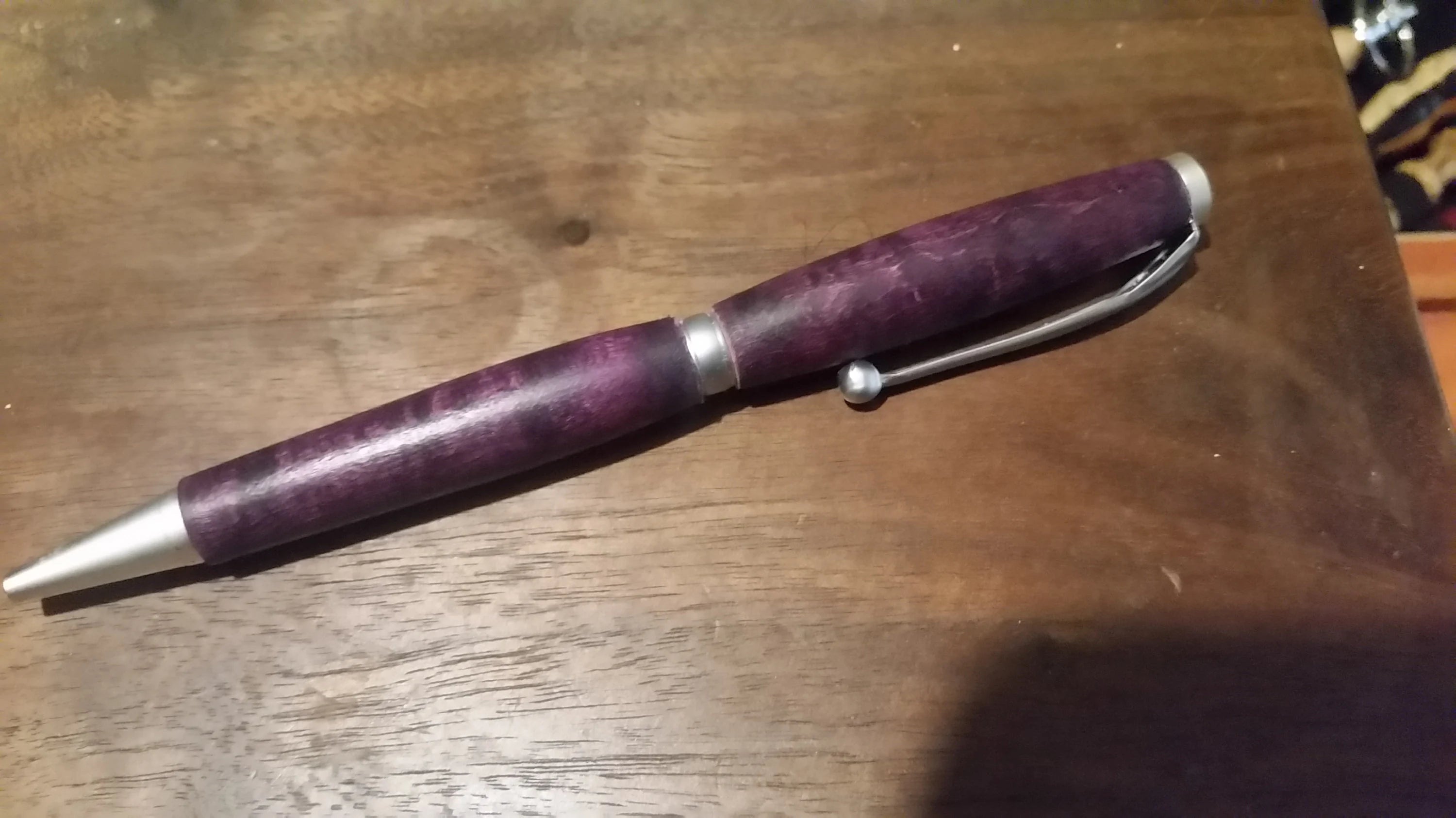 Birdseye Maple Twist Pen Dyed Purple