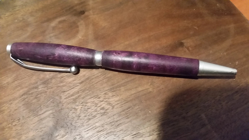 Birdseye Maple Twist Pen Dyed Purple