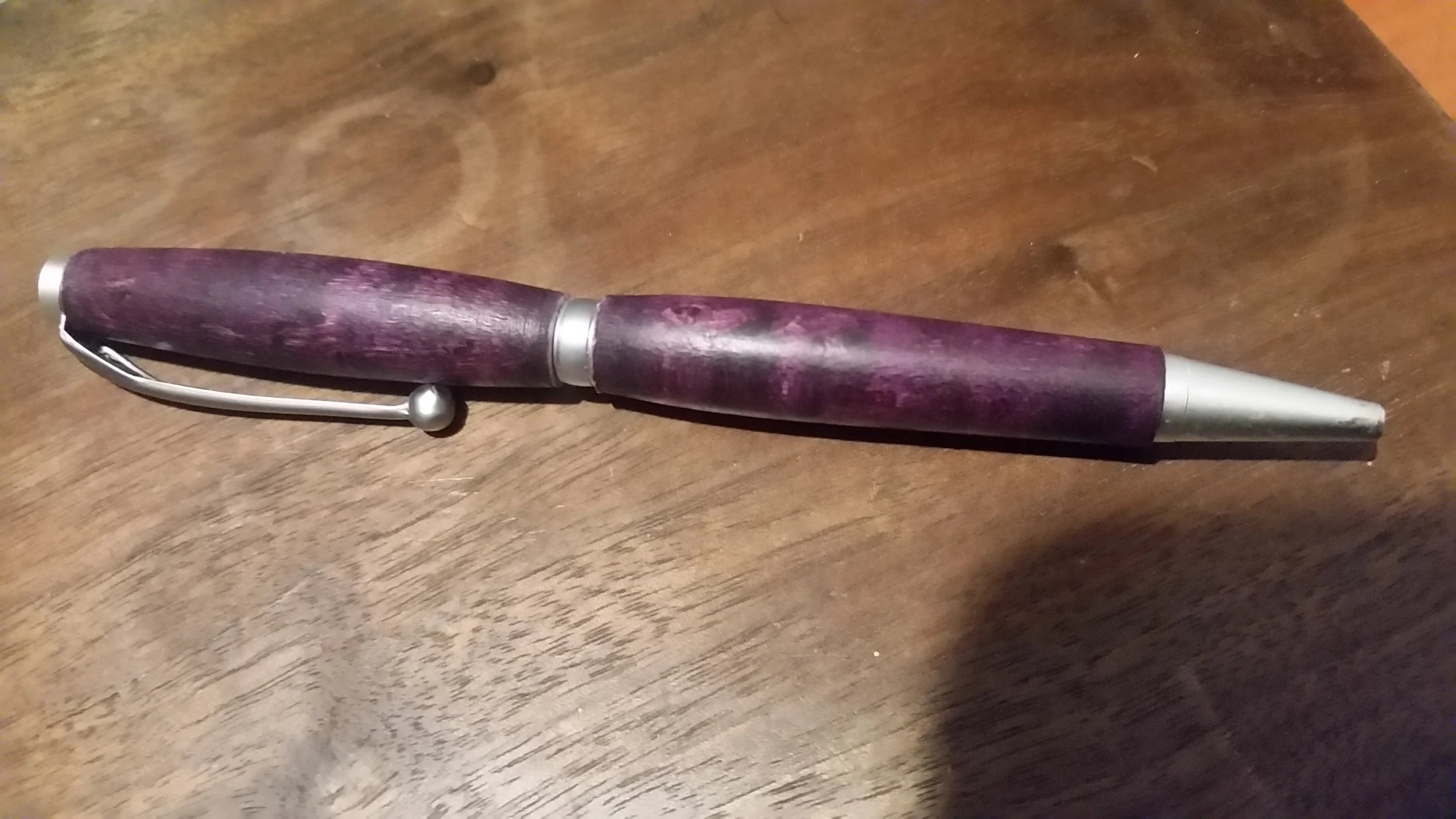 Birdseye Maple Twist Pen Dyed Purple