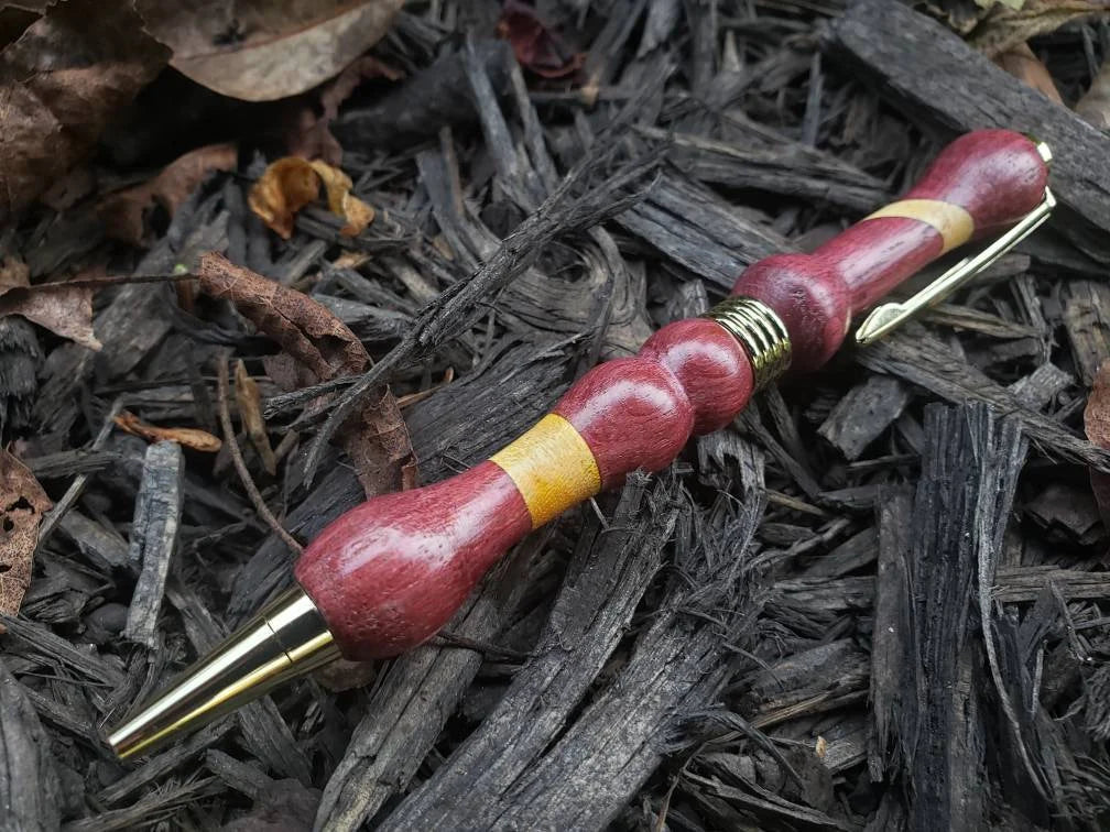 Purpleheart & Canary Wood Pen, Exotic Wood Pen, Unique Pen/Black Friday, Christmas Gift/Gift Ideas, Collectible, Hand Turned/Handcrafted Pen
