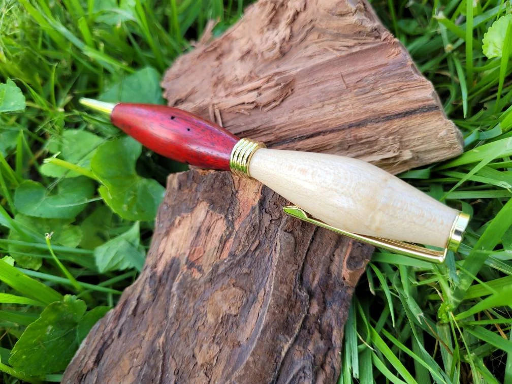 Maple & Red Zebrawood Pen | Mother's Day | Unique Pen | Christmas Gift/Gift Idea | Collectible Pen | Hand Turned | Graduation gift | Red Pen