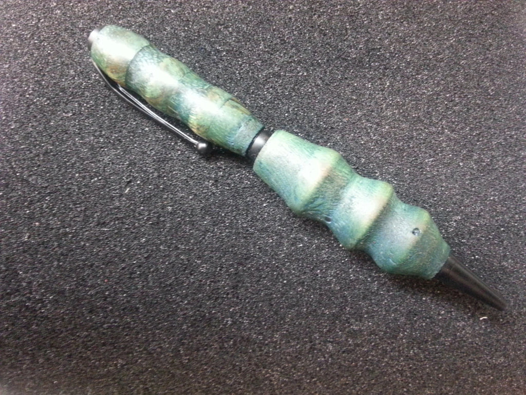 Zebrawood and Box Elder Twist Pen Dyed Green