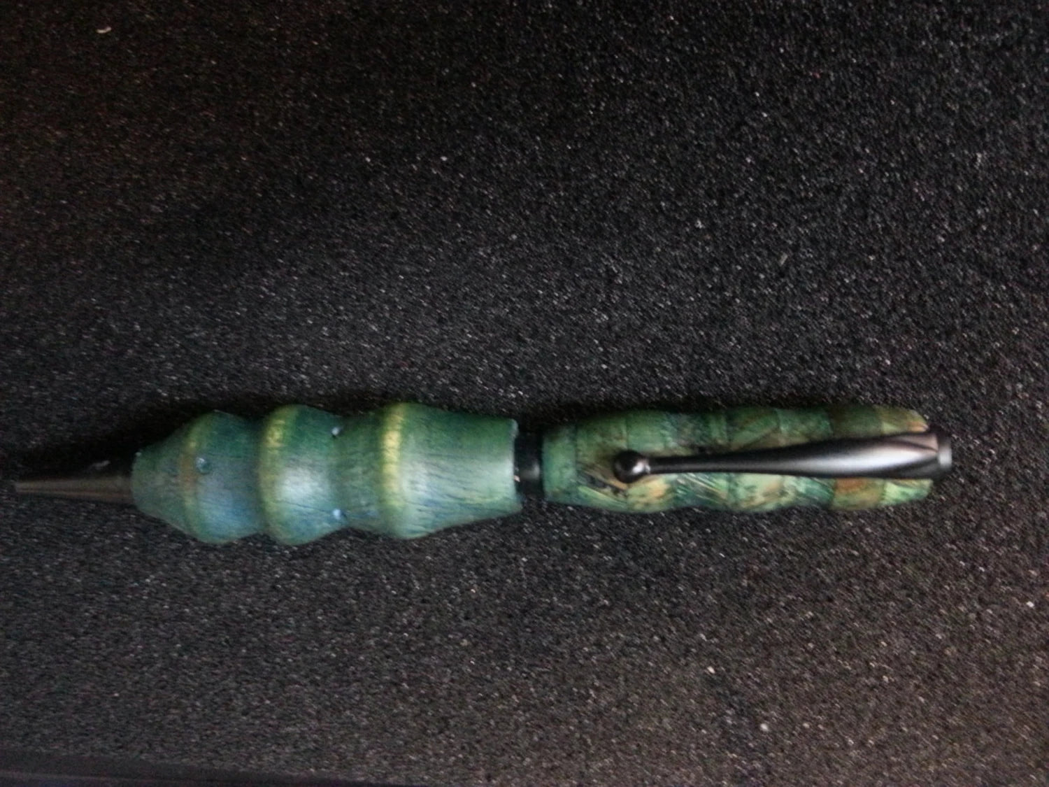 Zebrawood and Box Elder Twist Pen Dyed Green