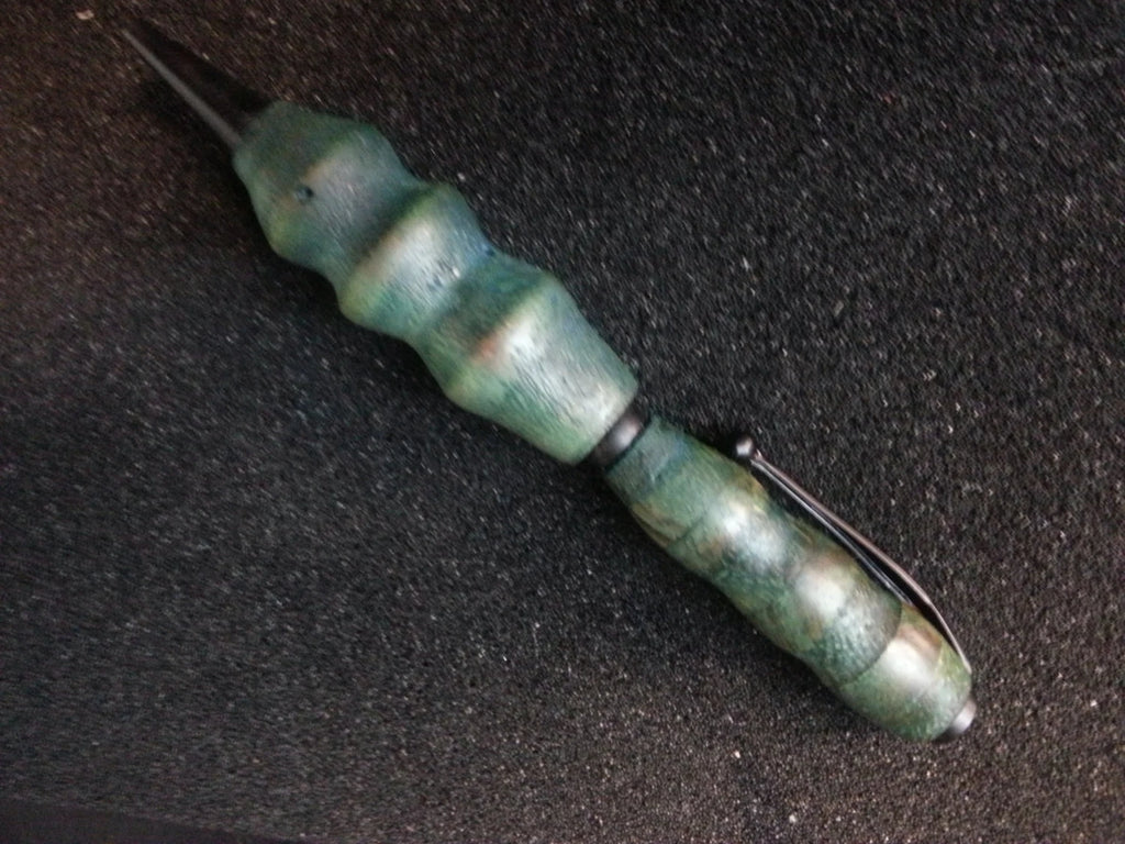 Zebrawood and Box Elder Twist Pen Dyed Green