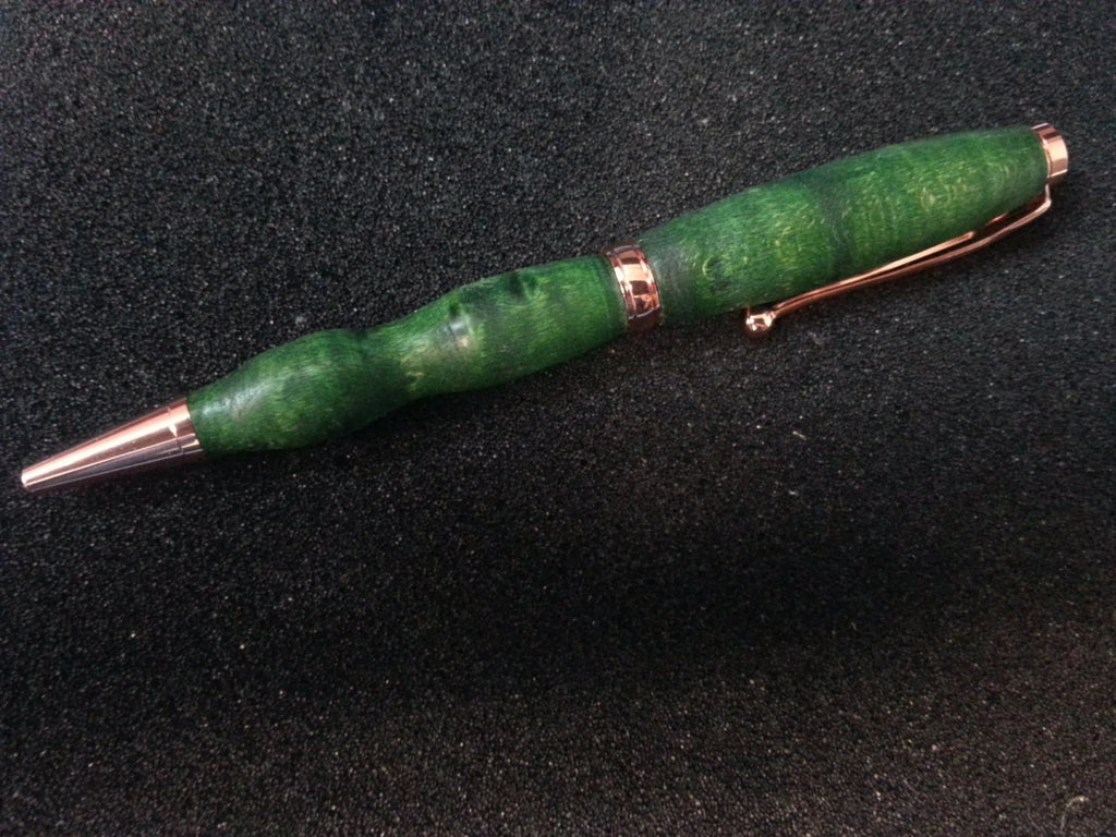 Birdseye Maple Twist Pen Dyed Green