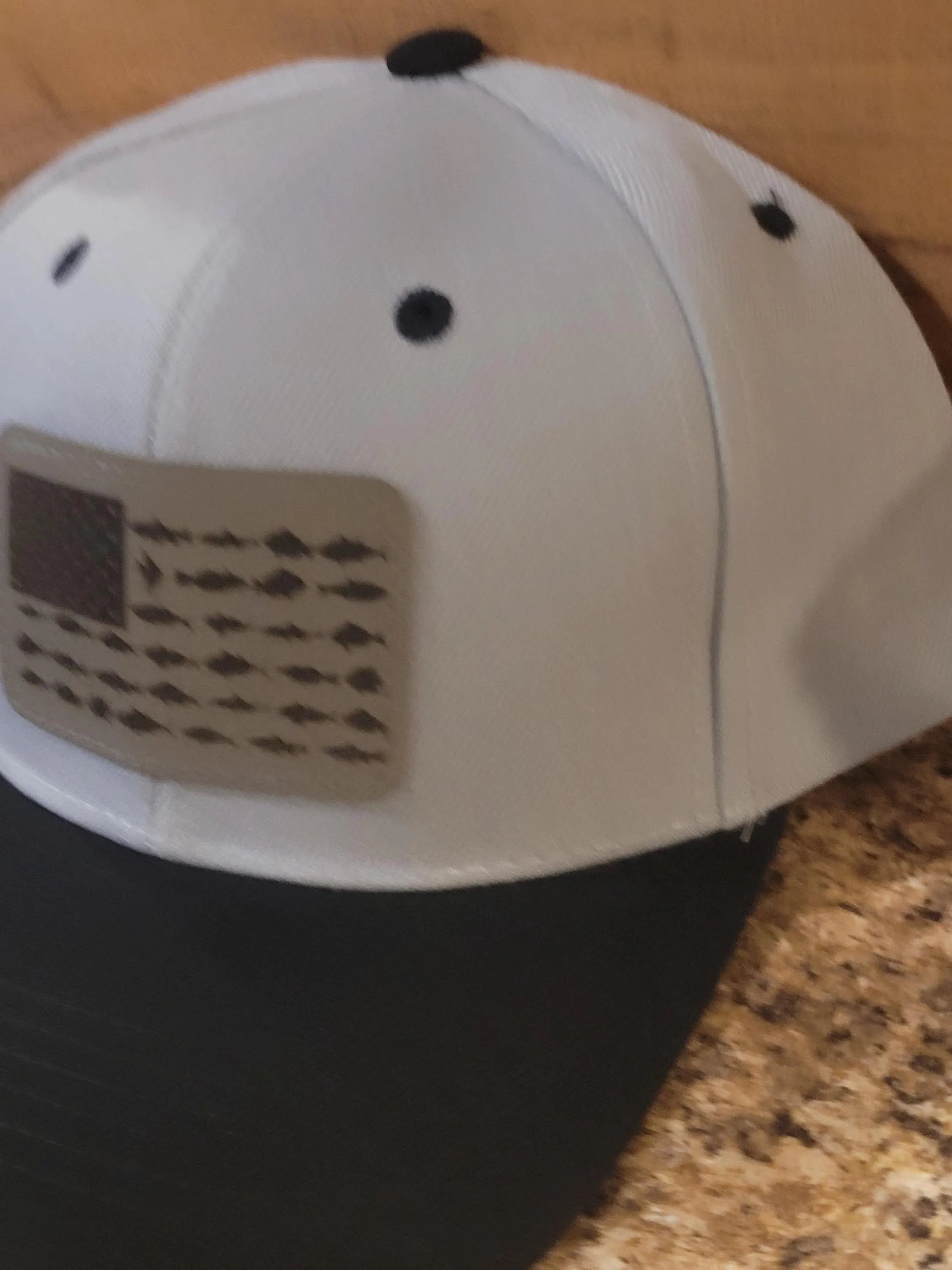 US Saltwater Fishing Flag Ball Cap, Gray with Black bill.